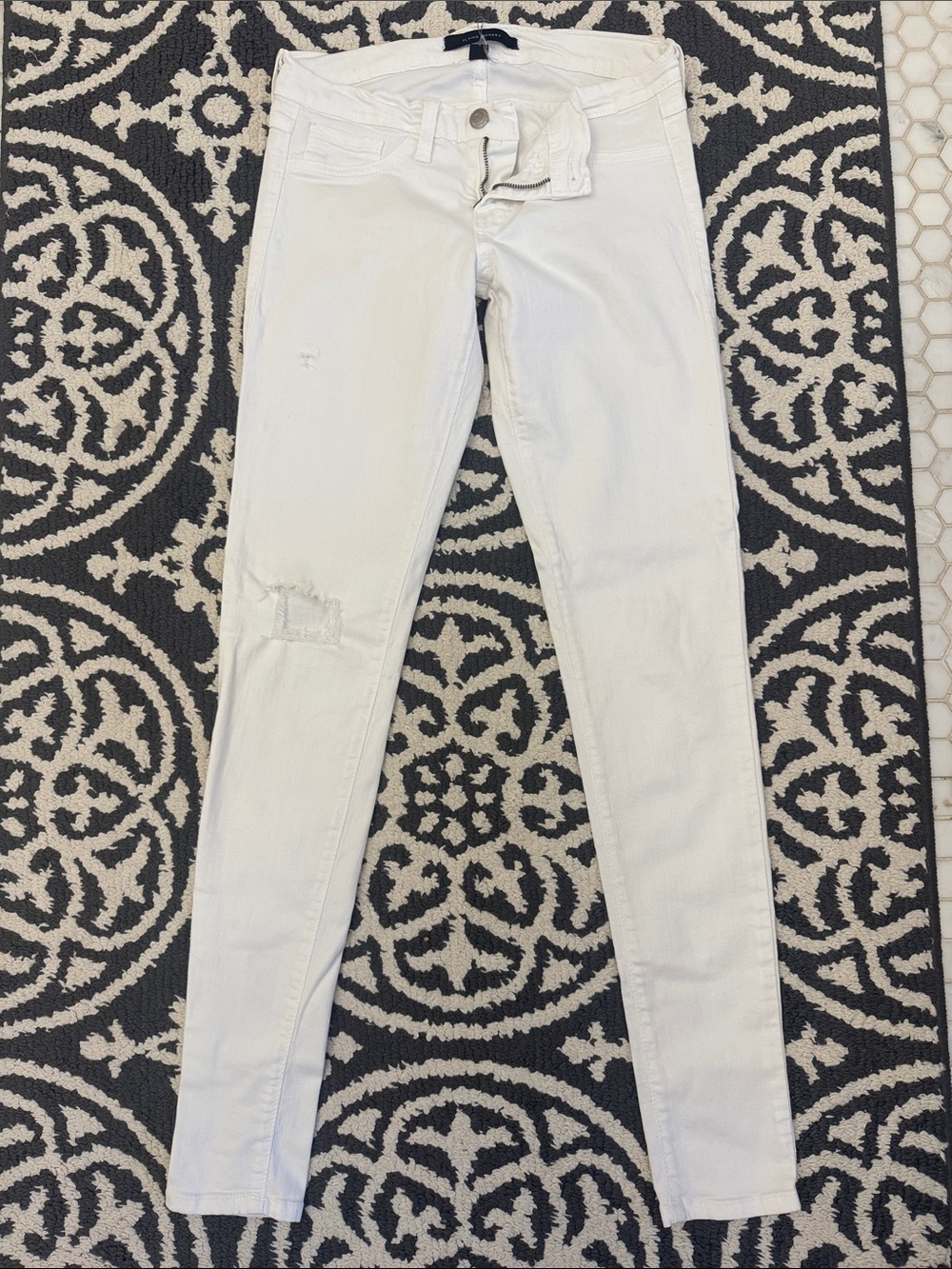 Flying Monkey White Ripped Skinny Jeans